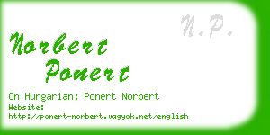 norbert ponert business card